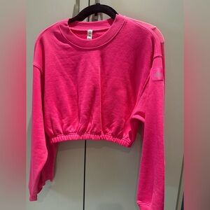 ALO Yoga Bright Pink Cropped Hoodie